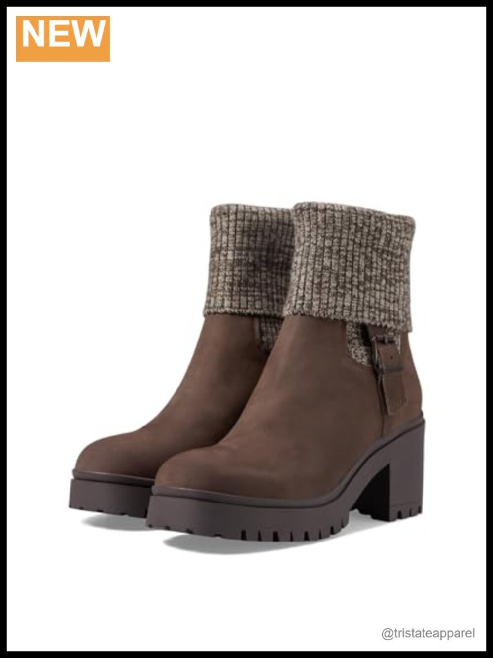 Blondo Women's Roary Waterproof Ankle Boots Nubuck Leather Pull-On Block Heel